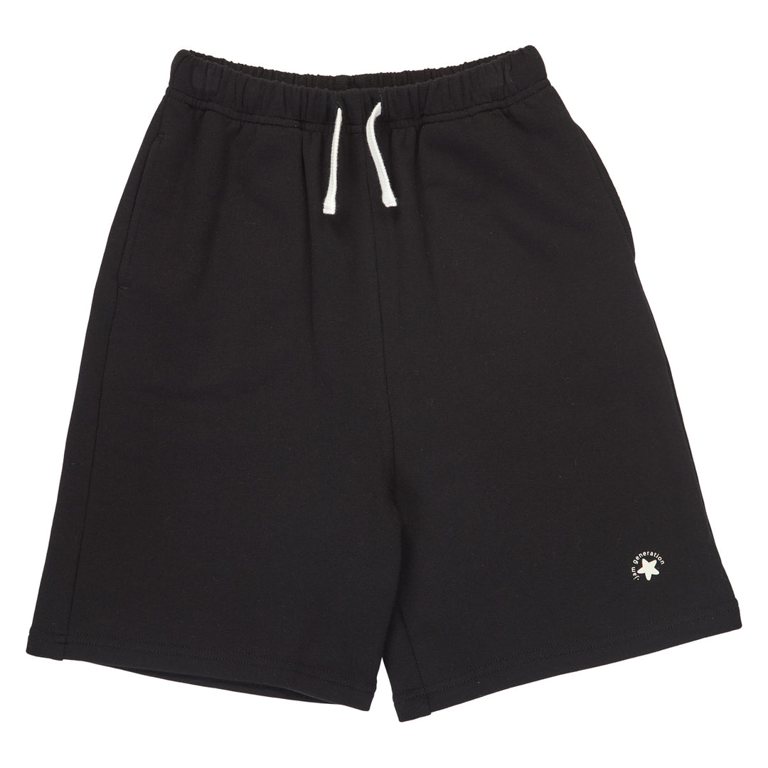 Pantaloni scurți baggy din bumbac light sweat, negru