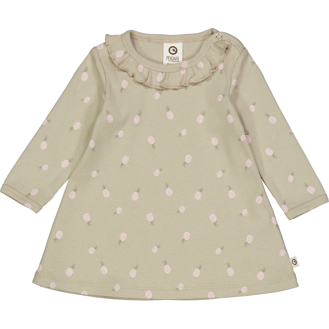 Rochie din bumbac rib cu imprimeu ananas