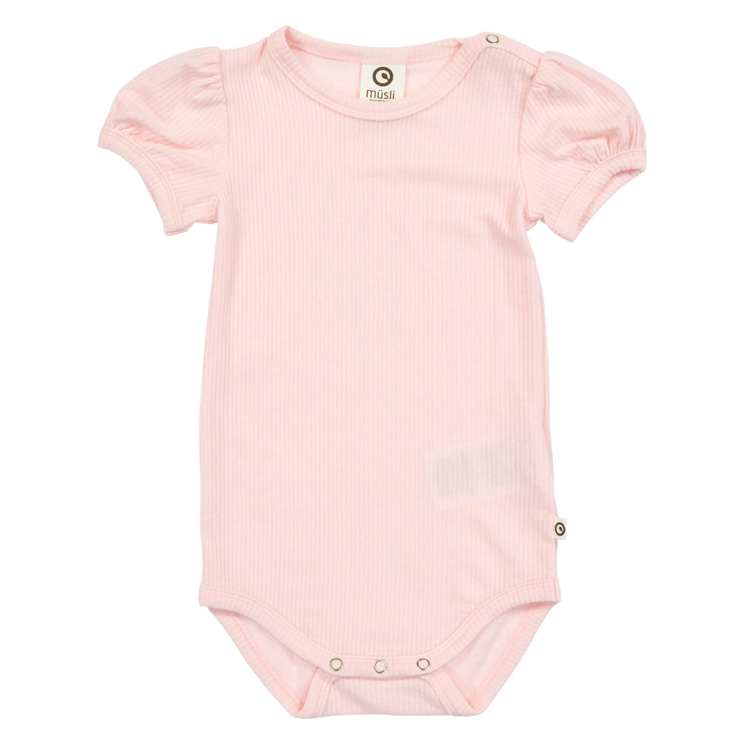 Body cu mâneci bufante din tencel, roz