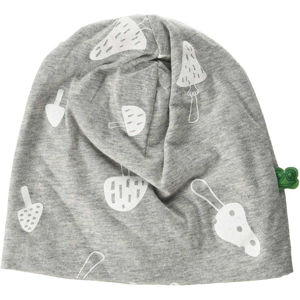 Căciulă gri cu imprimeu ciupercuțe