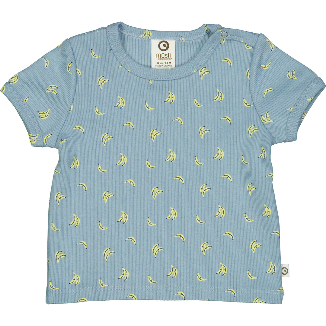 Tricou rib cu imprimeu banane