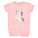 Salopetă scurtă cu broderie unicorn