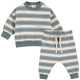 Set sweat cu dungi orizontale, Oak și Stormy Blue