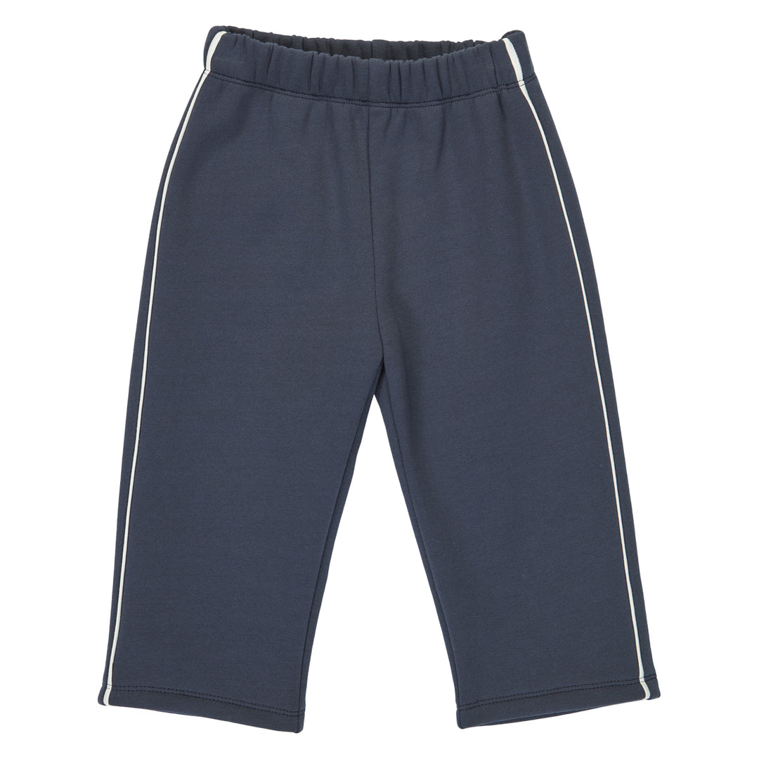 Pantaloni baggy cu dungi sport, bleumarin