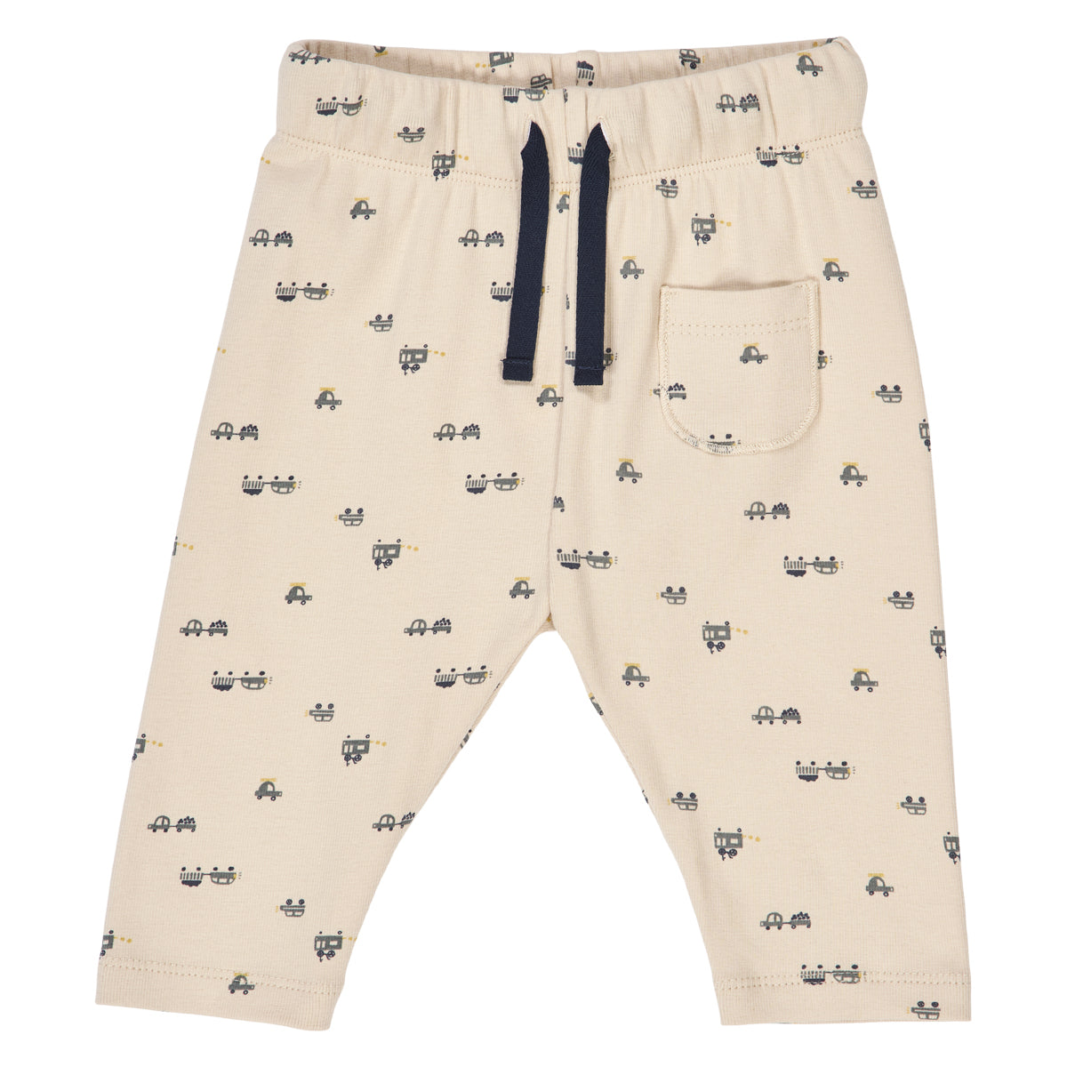 Pantaloni din bumbac rib cu imprimeu mașini