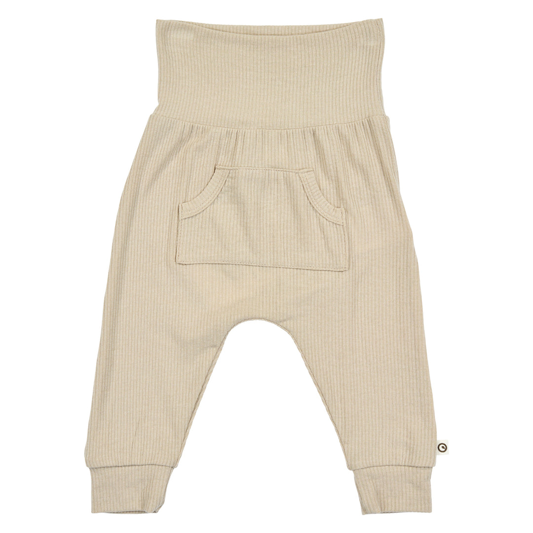 Pantaloni din tencel cu talie înaltă, crem