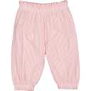 Pantaloni evazați din bumbac seersucker cu dungi roz