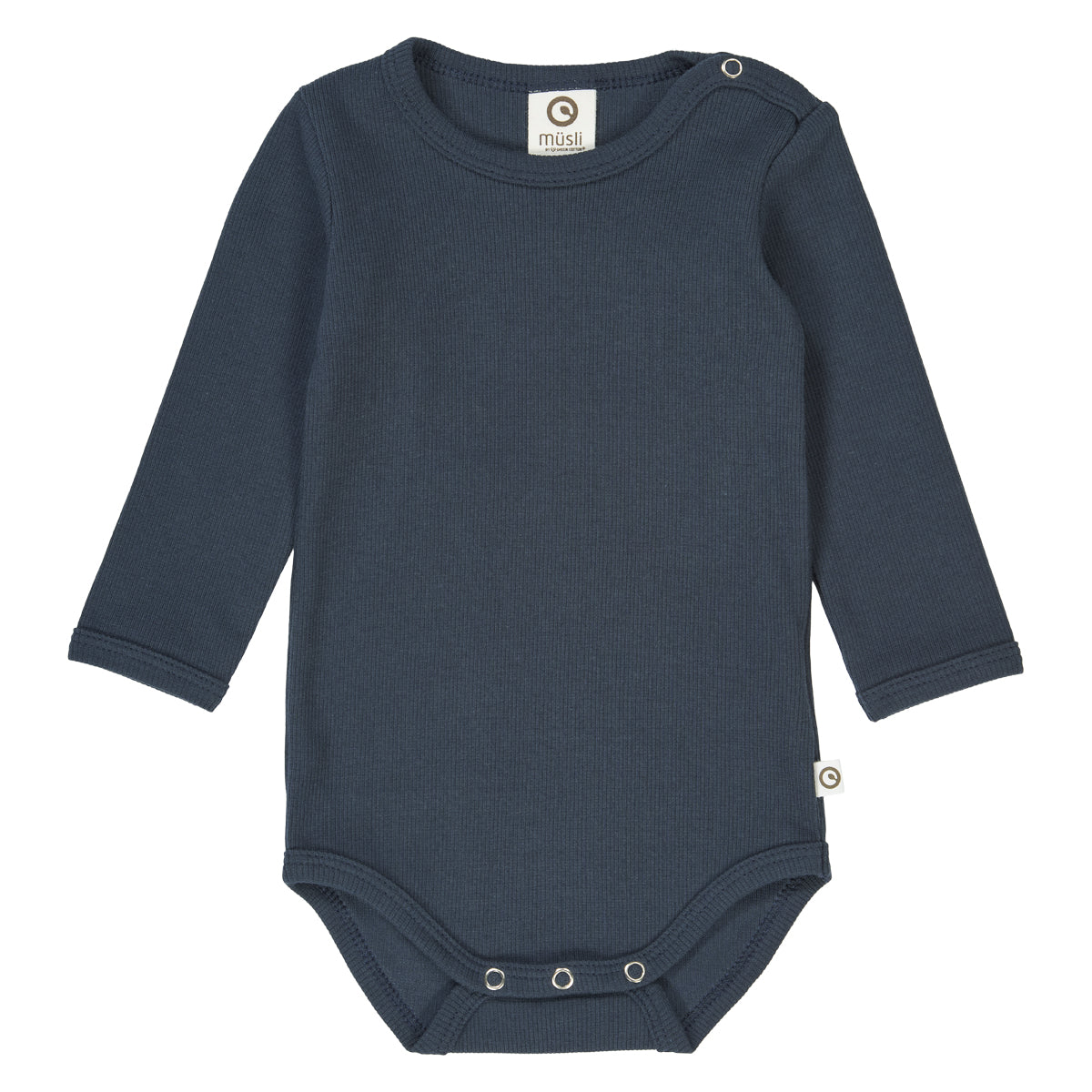 Body rib cu mânecă lungă, bleumarin