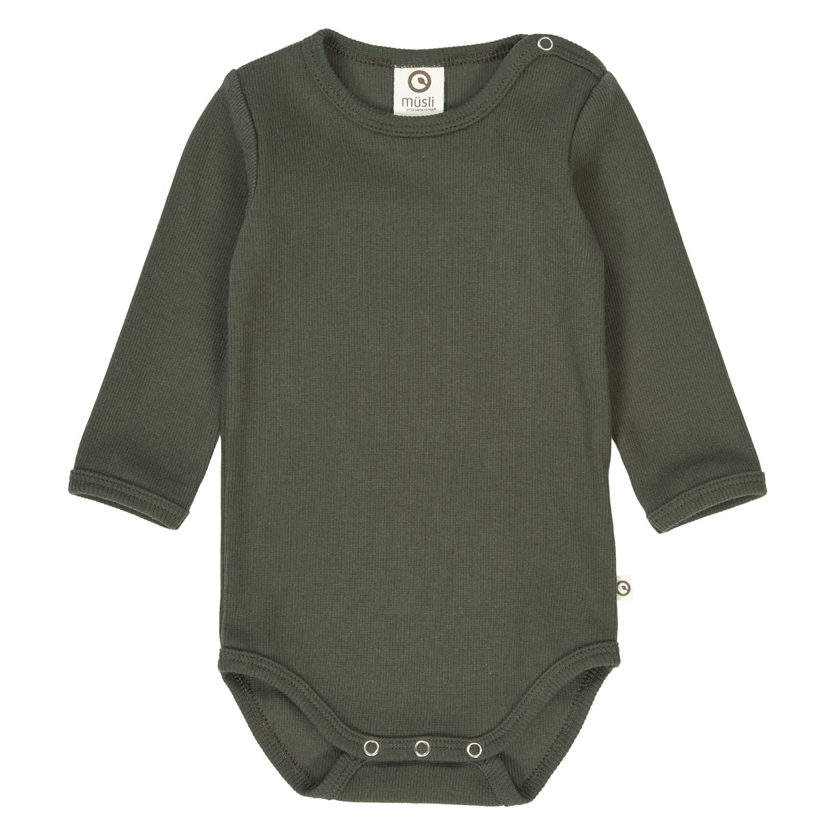 Body rib cu mânecă lungă, verde