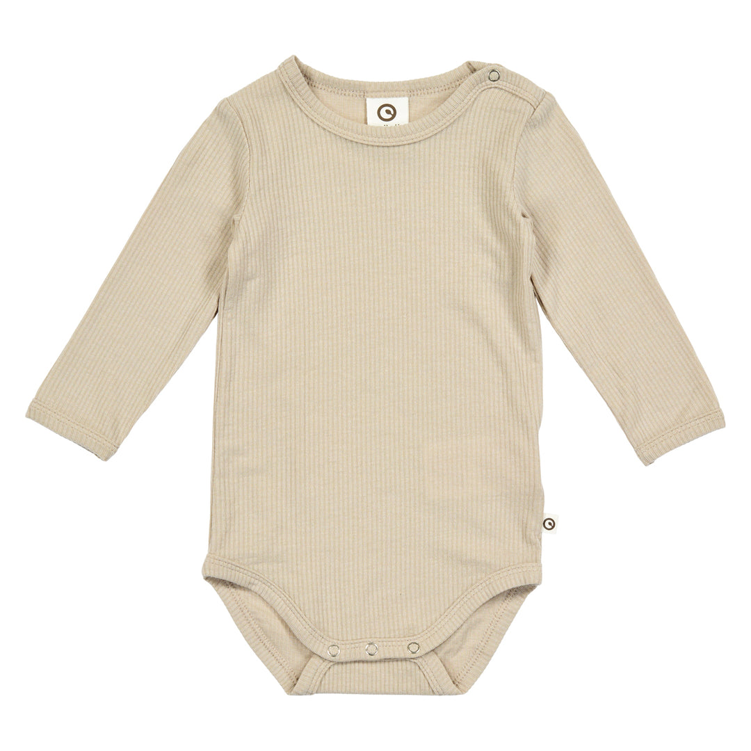Body cu mânecă lungă din tencel, crem