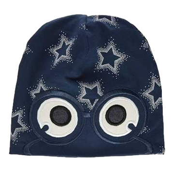 Căciulă bleumarin cu imprimeu steluțe și ochi