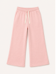 Pantaloni de trening evazați din bumbac organic, roz deschis