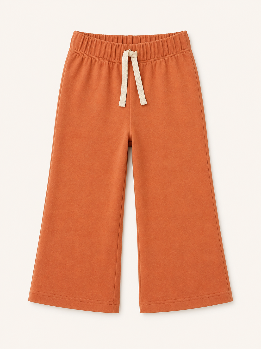 Pantaloni de trening evazați din bumbac organic, cărămiziu