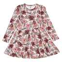 Rochie cu imprimeu floral mare, mânecă lungă