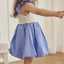 Rochie cu mâneci fluture și fustă bubble, bleu