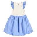 Rochie cu mâneci fluture și fustă bubble, bleu