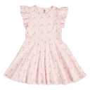 Rochie cu mâneci fluture și imprimeu pere, roz