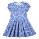 Rochie cu mâneci bufante și imprimeu floral, albastru