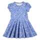 Rochie cu mâneci bufante și imprimeu floral, albastru