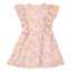 Rochie cu volănașe și imprimeu floral, piersică