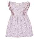 Rochie cu mâneci fluture și imprimeu flori și căluți, lila