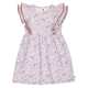 Rochie cu mâneci fluture și imprimeu flori și căluți, lila