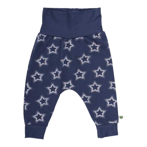 Pantaloni bleumarin cu imprimeu steluțe