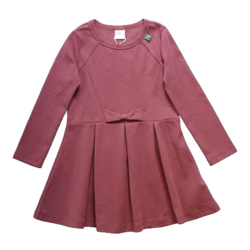 Rochie din bumbac cu mânecă lungă și pliuri