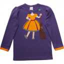 Bluză mov cu imprimeu cusut