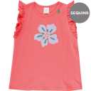Tricou corai cu aplicație floare Aloha