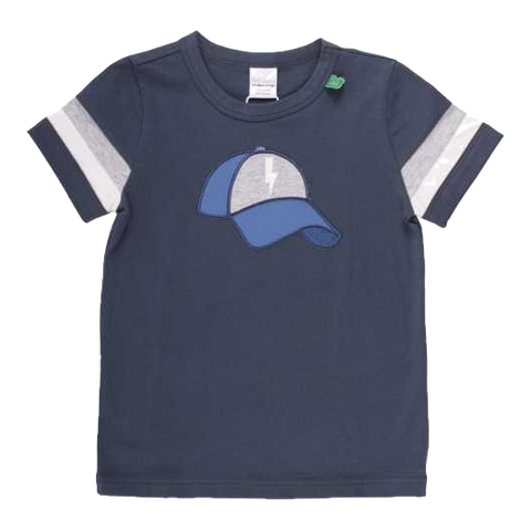 Tricou bleumarin cu imprimeu șapcă pentru bebeluși