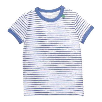 Tricou alb cu dungi albastre