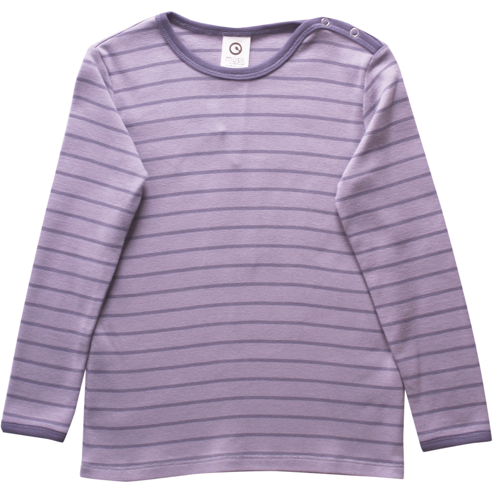 Bluză cu dungulițe mov lila din bumbac organic