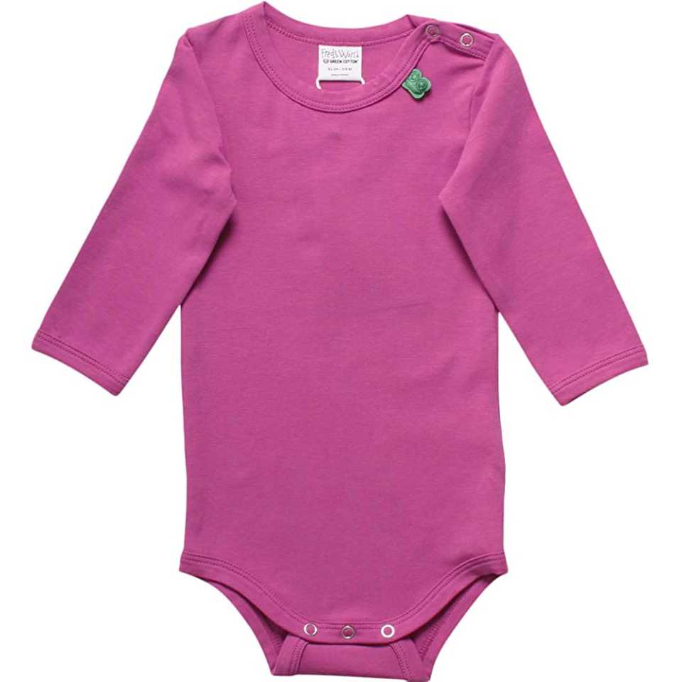 Body violet cu mânecă lungă din bumbac organic