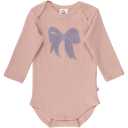 Body roz pudrat cu imprimeu cusut fundiță