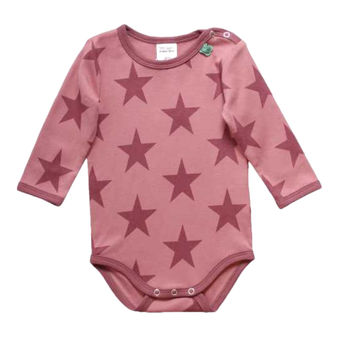 Body roz cu imprimeu steluțe pentru bebeluși
