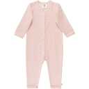 Salopetă roz cu mânecă lungă și imprimeu