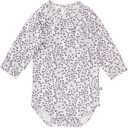 Body alb din bumbac organic cu imprimeu floral și volane