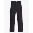 Pantaloni carpenter negri băieți cu cusături contrastante