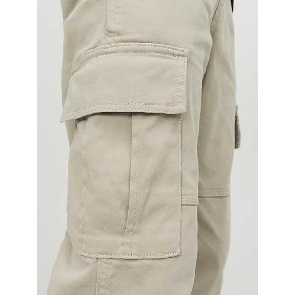 Pantaloni cargo bej băieți cu croi loose fit