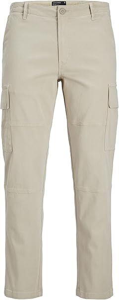 Pantaloni cargo bej băieți cu croi loose fit