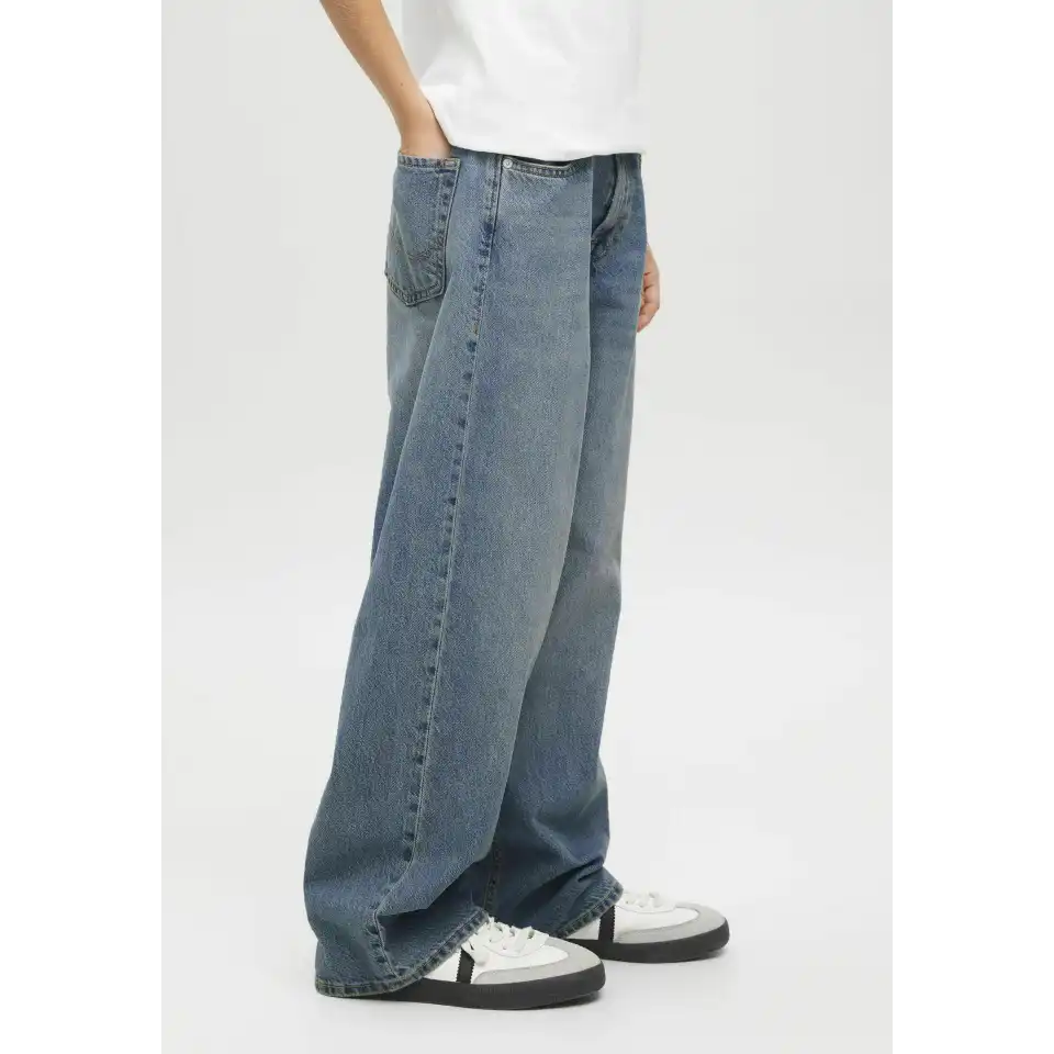 Jeans extra baggy băieți cu talie înaltă