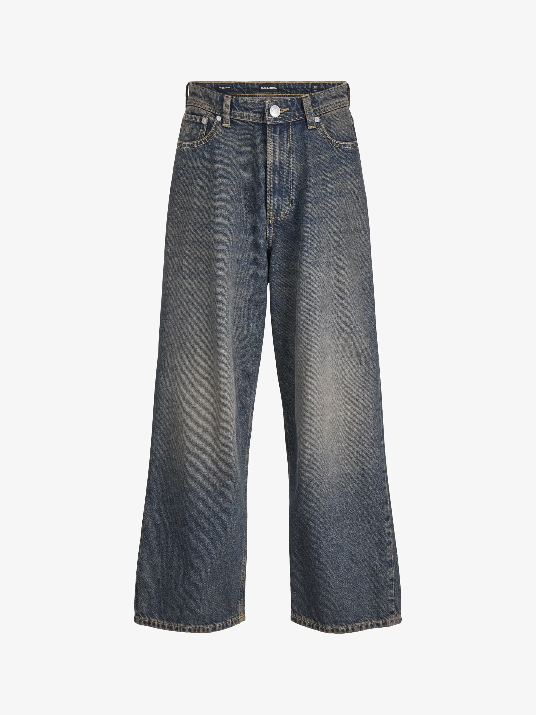 Jeans extra baggy băieți din denim albastru