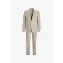 Costum bej băieți slim fit din bumbac și in