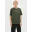 Tricou verde kaki băieți cu logo mic JJ Studios
