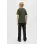 Tricou verde kaki băieți cu logo mic JJ Studios