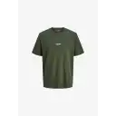 Tricou verde kaki băieți cu logo mic JJ Studios