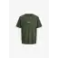 Tricou verde kaki băieți cu logo mic JJ Studios