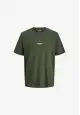 Tricou verde kaki băieți cu logo mic JJ Studios