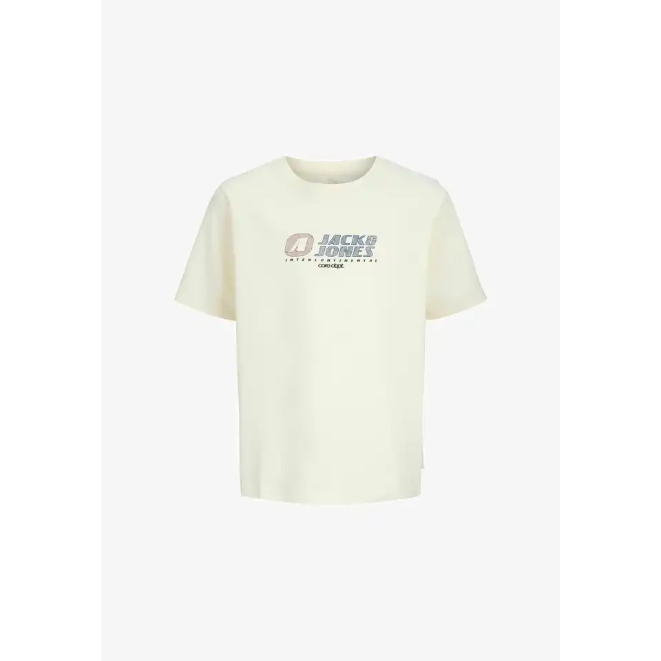 Tricou galben pal băieți cu imprimeu grafic frontal